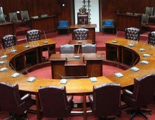 Inside unoccupied Saint Lucia House of Assembly.