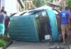 Overturned minibus