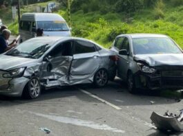 Multiple vehicle collision at Union, Castries.