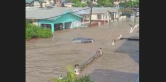 Flooding in Corinth, Saint Lucia