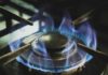 Blue flame of gas stove