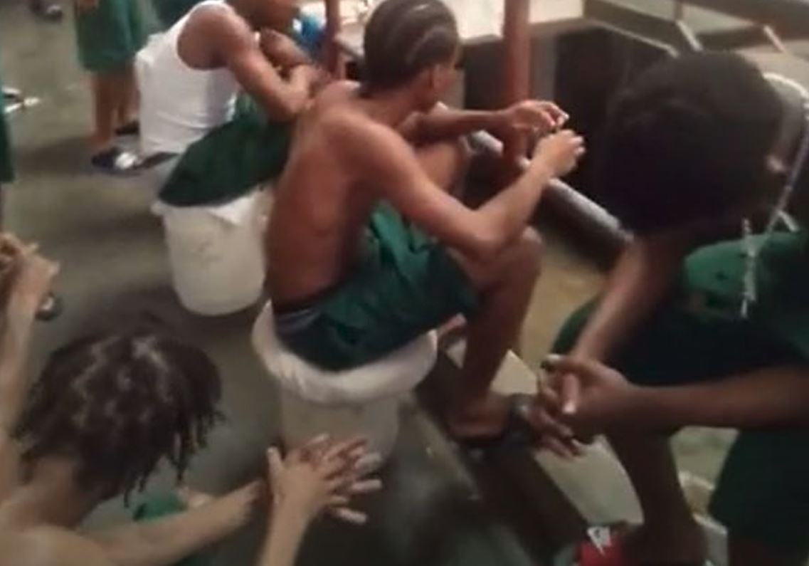 Young inmates at the Bordelais Correctional Facility