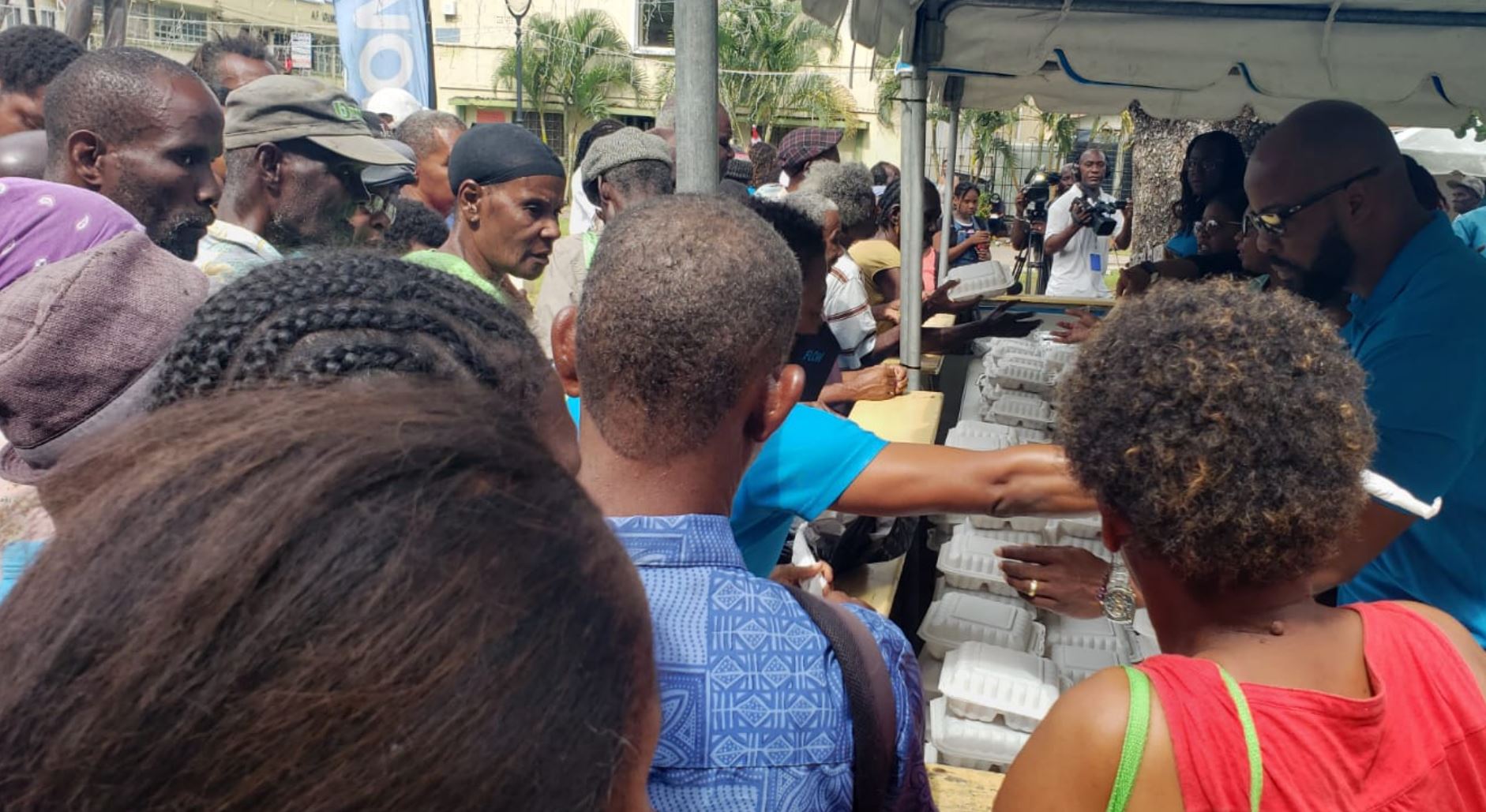 FLOW Saint Lucia feeds the poor in Castries.