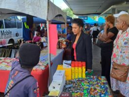 Castries Mayor visits vendors on the William Peter Boulevard.