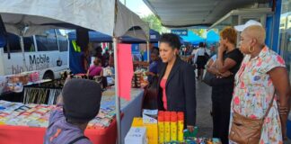 Castries Mayor visits vendors on the William Peter Boulevard.