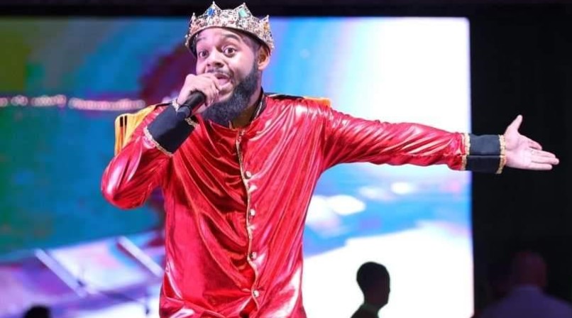 Youngest ever Saint Lucia Calypso Monarch Dezral Long on stage.