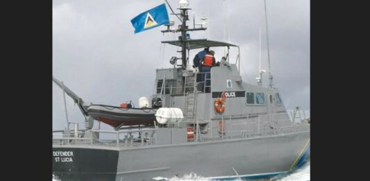 Marine police vessel 'Defender' on patrol