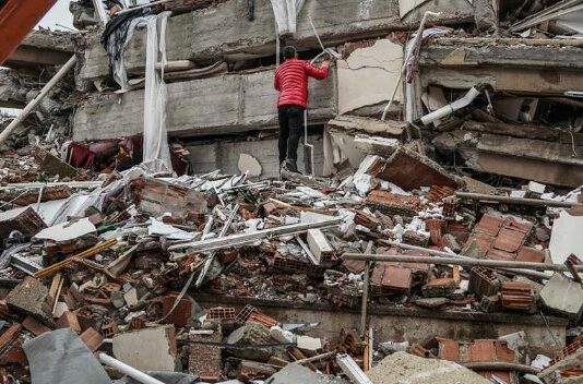 Rubble of Turkey earthquake