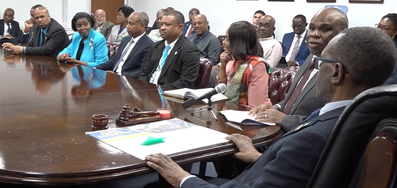 Saint Lucia officials and representatives of the Africa Export-Import Bank hold round-table dialogue.