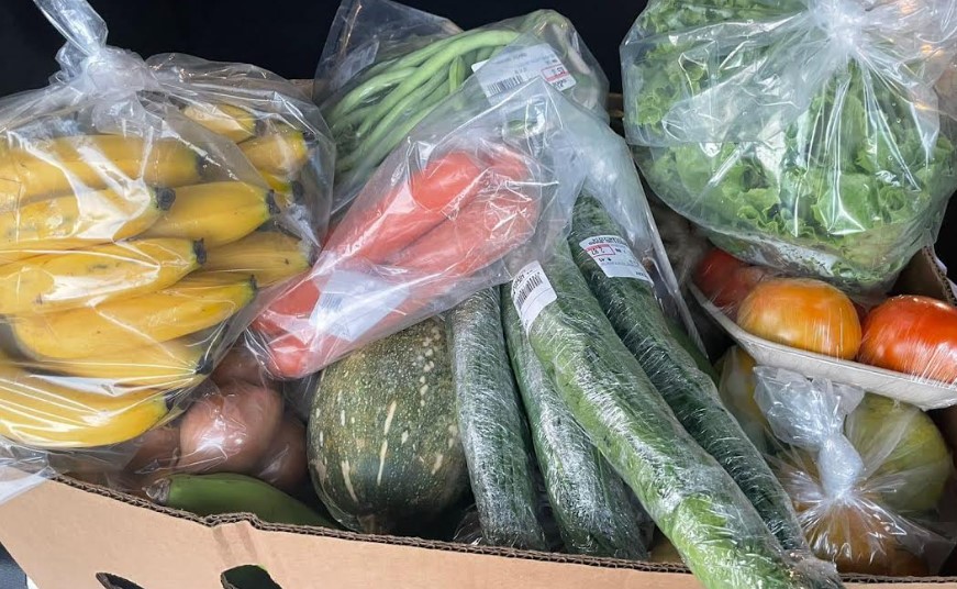 Cardboard carton containing agriculture produce.