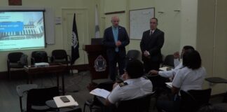 Saint Lucia and US officials at a Customs training course on the detection of illegal firearms.