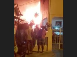 House on fire in Gros Islet