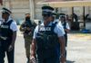 Police officers on patrol in Vieux Fort