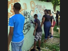 BTC Wards engage in mural painting.