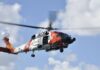 US Coast Guard helicopter in flight