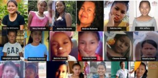 Photo collage of 19 Guyana fire victims