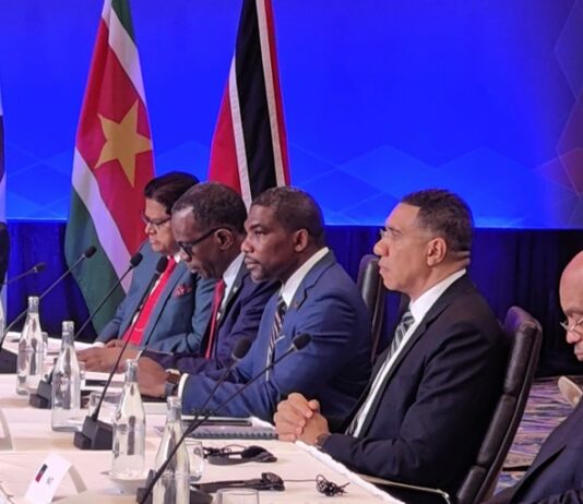 Caribbean leaders at summit with Kamala Harris