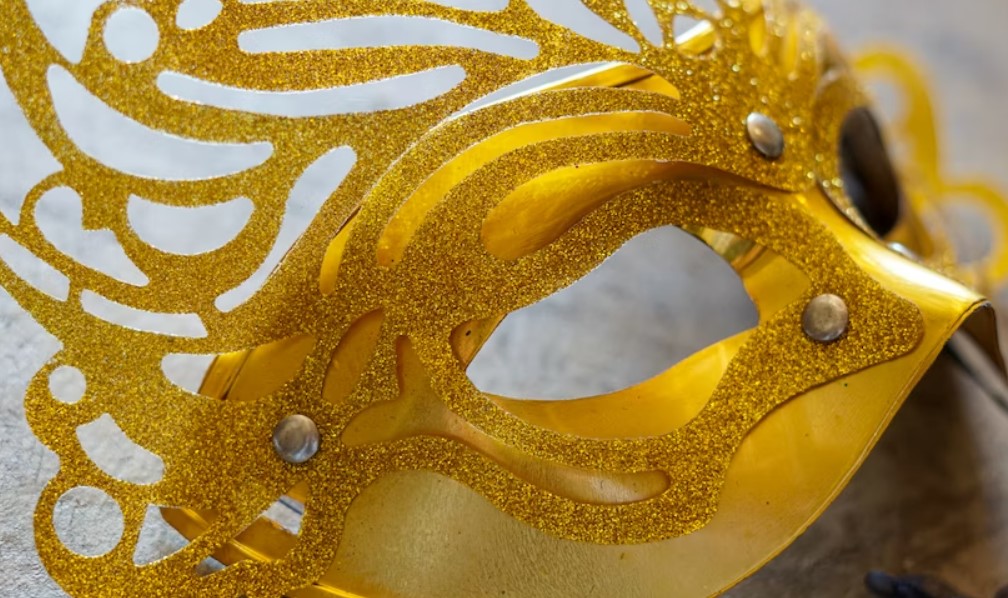 Yellow carnival mask.
