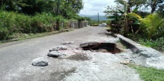 Damaged road