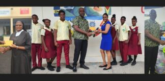 Inspector Shervon Matthieu makes donation to three Saint Lucia institutions.