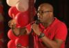 Shawn Edward addresses Saint Lucia Labour Party Market Steps rally.