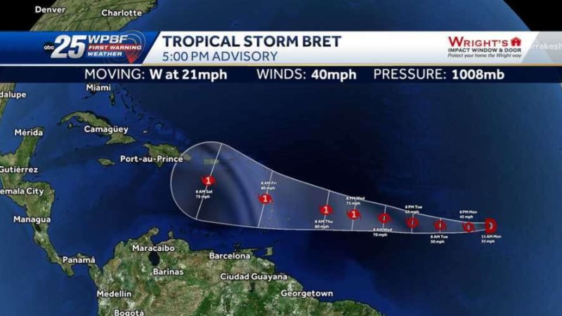 Tropical Storm Bret Forms And Could Attain Hurricane Status - St. Lucia ...