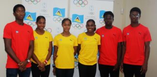 Saint Lucia's six Commonwealth Games athletes.