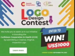 Flyer advertising CARPHA logo competition.