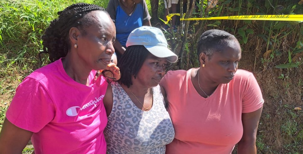 Family members of victim at scene of Barre St. Joseph fatal shooting.
