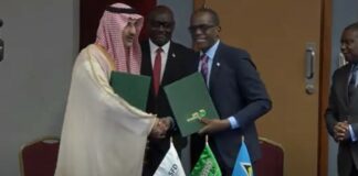 Signing for Saudi funding for SJH reconstruction.