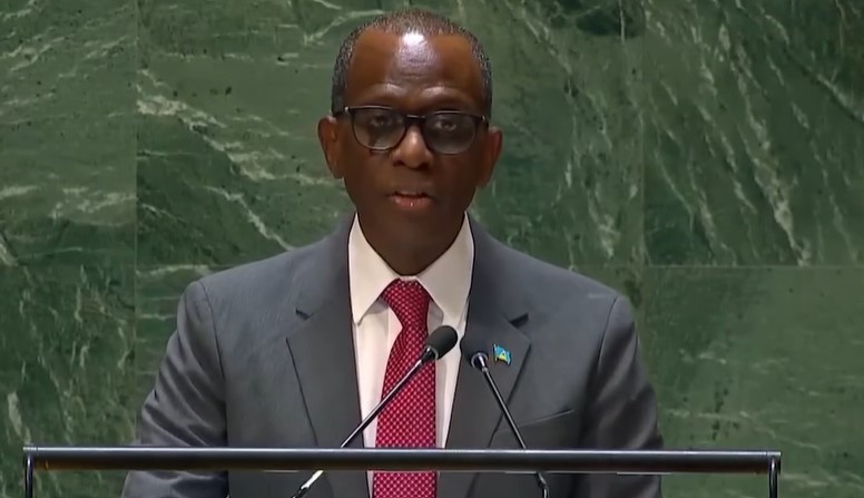 Philip J. Pierre addresses United Nations.
