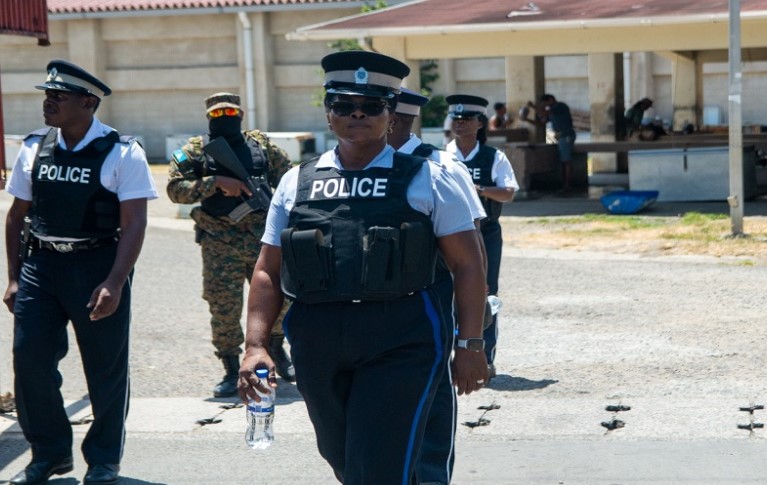 Saint Lucia police on patrol.