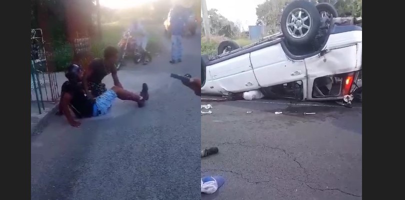 Picture collage - accidents at Black Bay and Micoud.