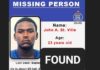 Missing man found.
