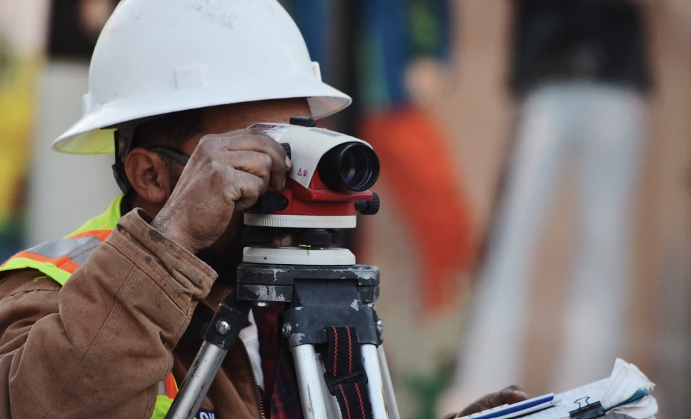 Surveyor at work.
