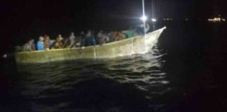 Illegal Caribbean Migrants in Makeshift Vessel At Sea