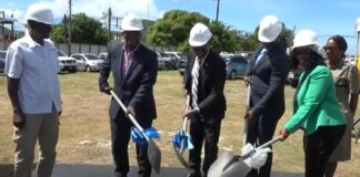 Sod-turning for construction of police Northern division.