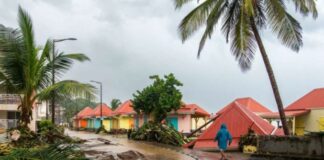 Tropical storm Phillipe devastation in Guadeloupe.