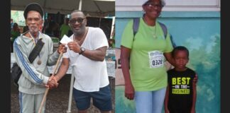 Photo collage of oldest and youngest finishers in the Babonneau Challenge Walk.