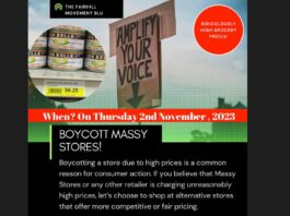Boycott Massy Stores flyer