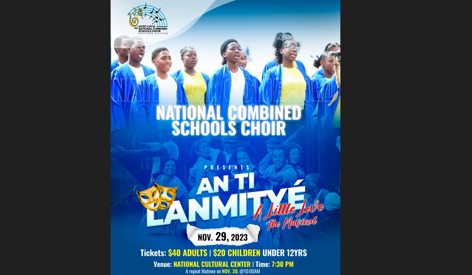 Flyer for national schools choir launch.