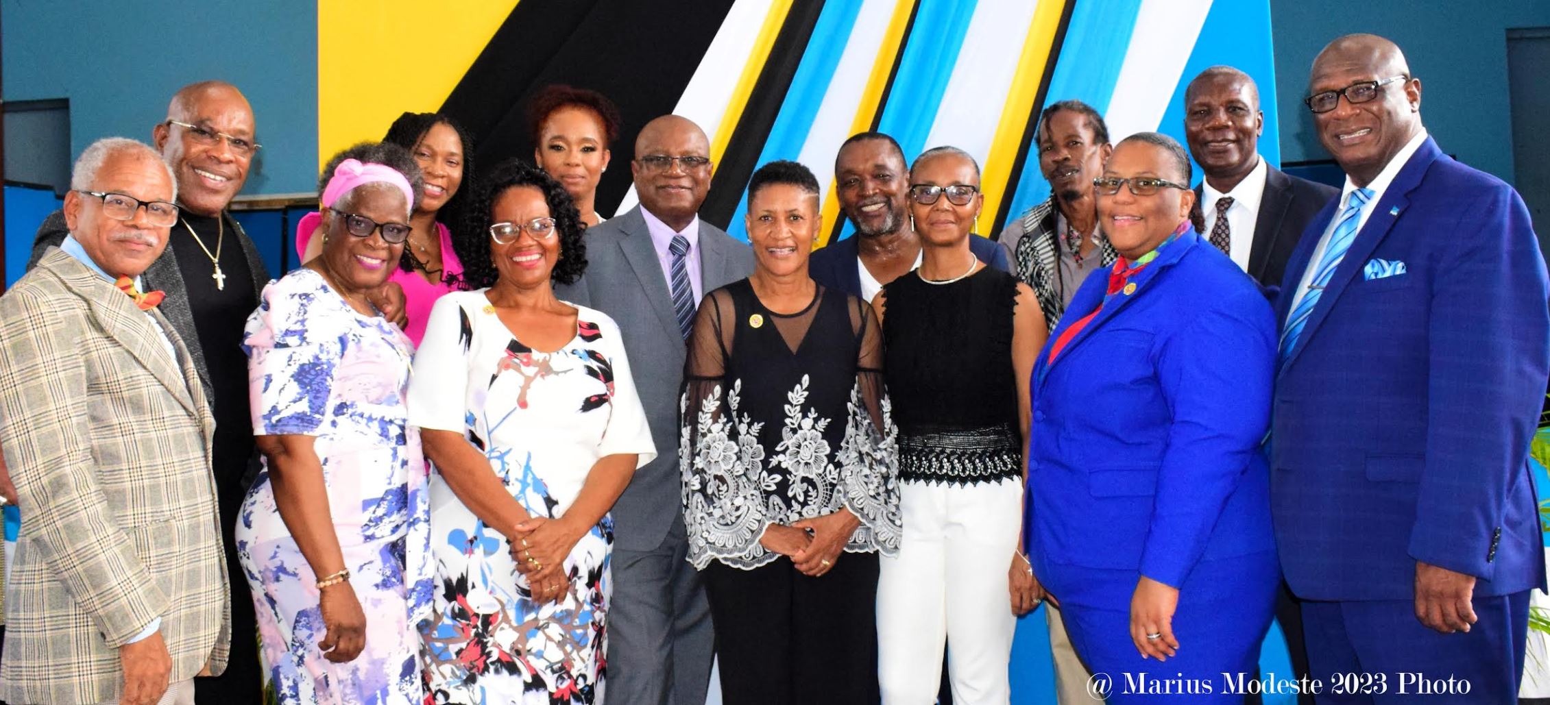 Officials pose for a photo after signing twinning agreement between the Cities of Castries in Saint Lucia and Point Fortin in Trinidad and Tobago.