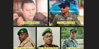 Photo collage of servicemen who died in Guyana army helicopter crash.