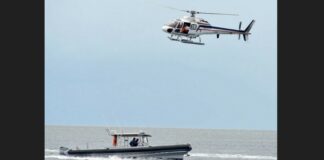 Helicopter and boat engage in search for missing plane that crashed off Guadeloupe.