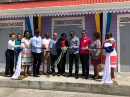 Ribbon cutting for Soufriere facility opening.
