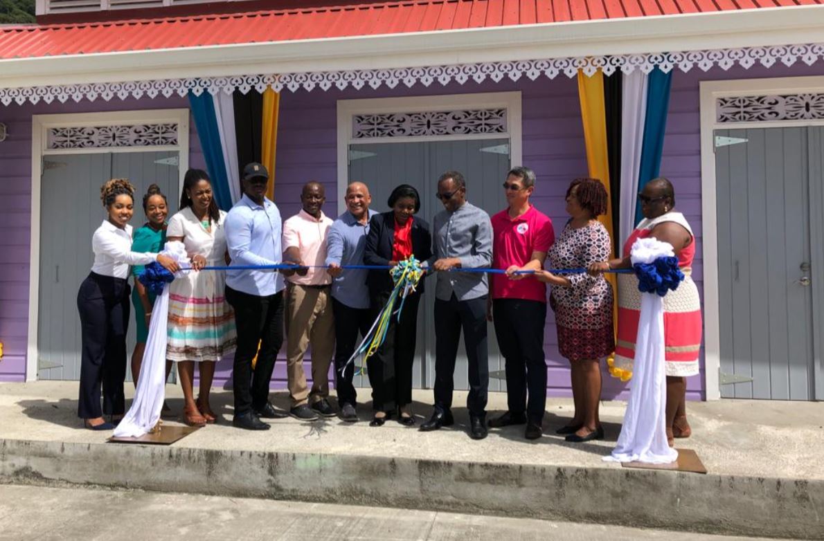Ribbon cutting for Soufriere facility opening.