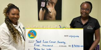 Belfund Cheque donation to Saint Lucia Cancer Society.