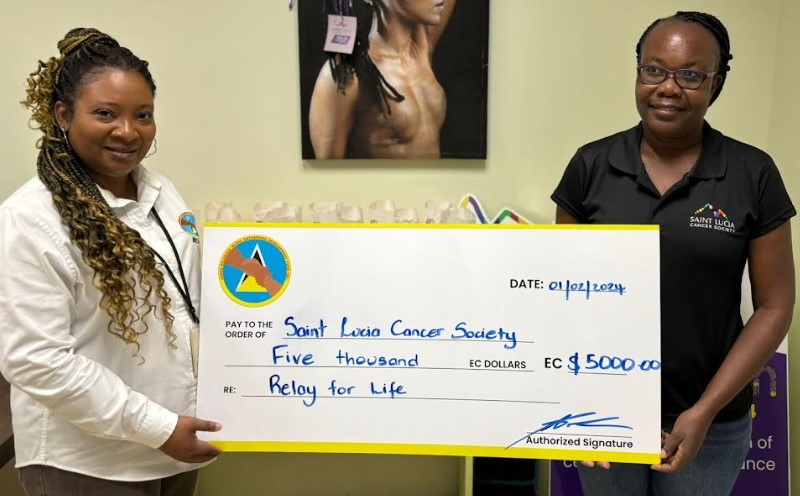 Belfund Cheque donation to Saint Lucia Cancer Society.