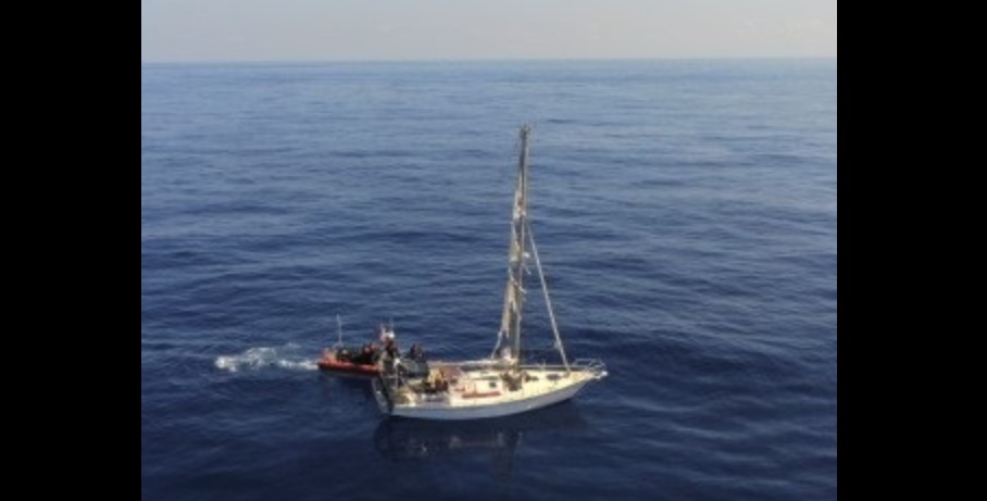 US Coast Guard Caribbean Sea rescue of two French citizens in distress.