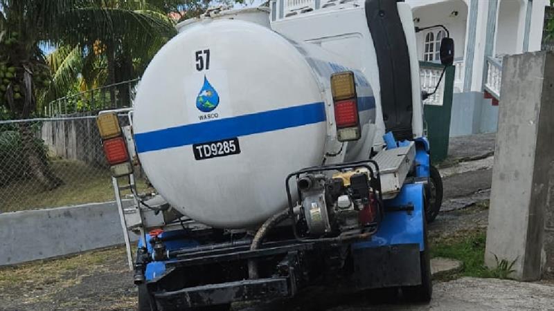 WASCO truck transporting potable water to communities affected by service interruptions.